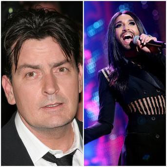 Koláž Charlie Sheen, Conchita Wurstová