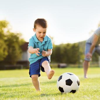 dítě, fotbal, sport