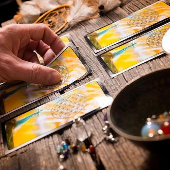karta, tarot, žena