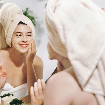 žena, exfoliace, peeling