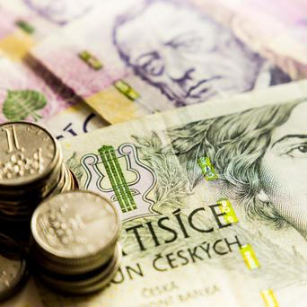 Peníze české koruny ilustrace