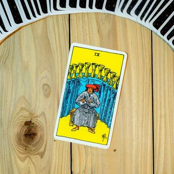 9 pohárů, tarot, žena