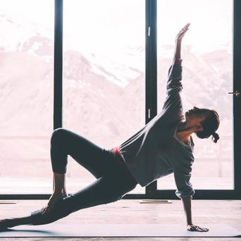 jóga, nebo pilates, žena