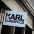 FILE PHOTO: A sign and logo are seen on the Karl Lagerfeld store in New York, U.S.