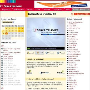 ČT vysílání online - screenshot