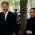 Britain's Prince Harry and Meghan, Duke and Duchess of Sussex, visit the 9/11 Memorial in Manhattan, New York City