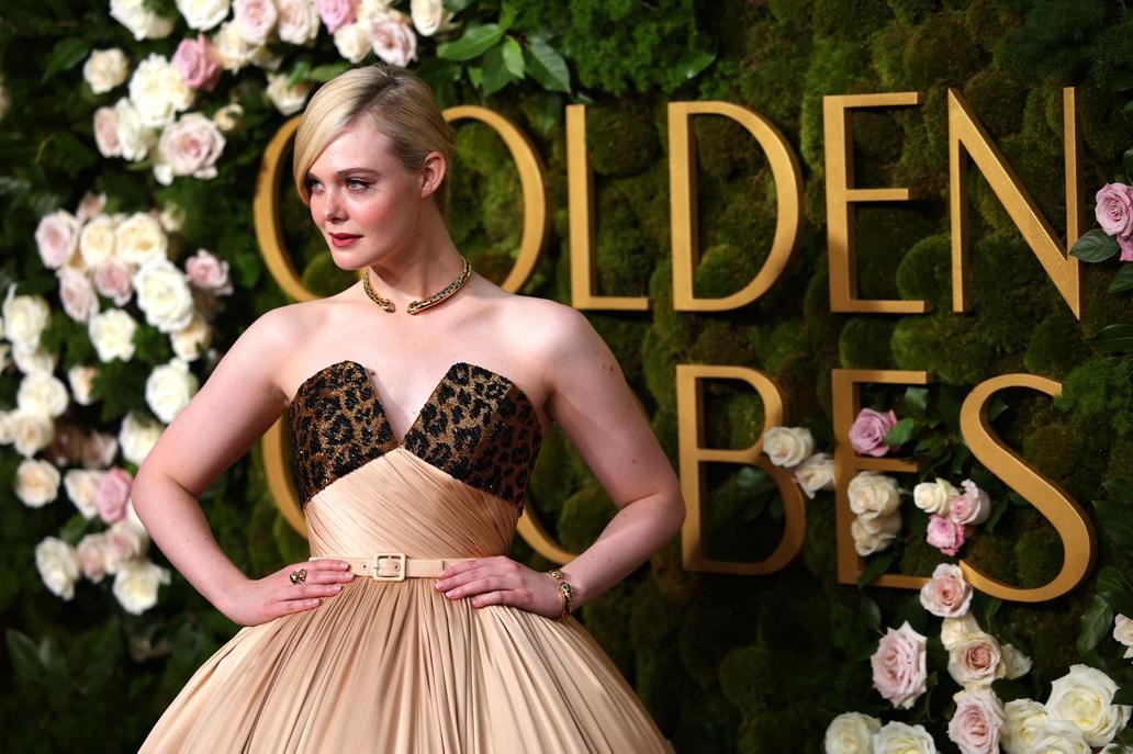Ellle Fanning na Zlatých globech 2025