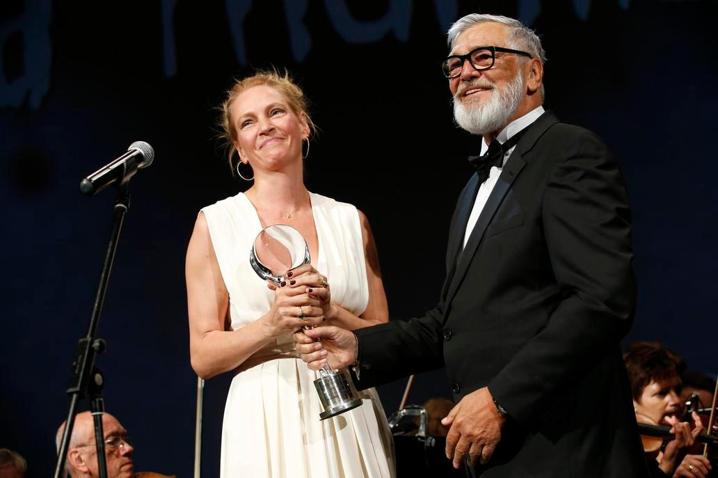 Uma Thurman a Jiří Bartoška