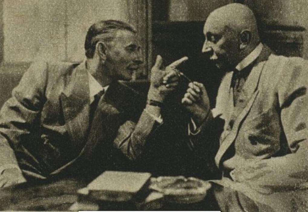 Vlasta Burian a Čeněk Šlég ve filmu Baron Prášil