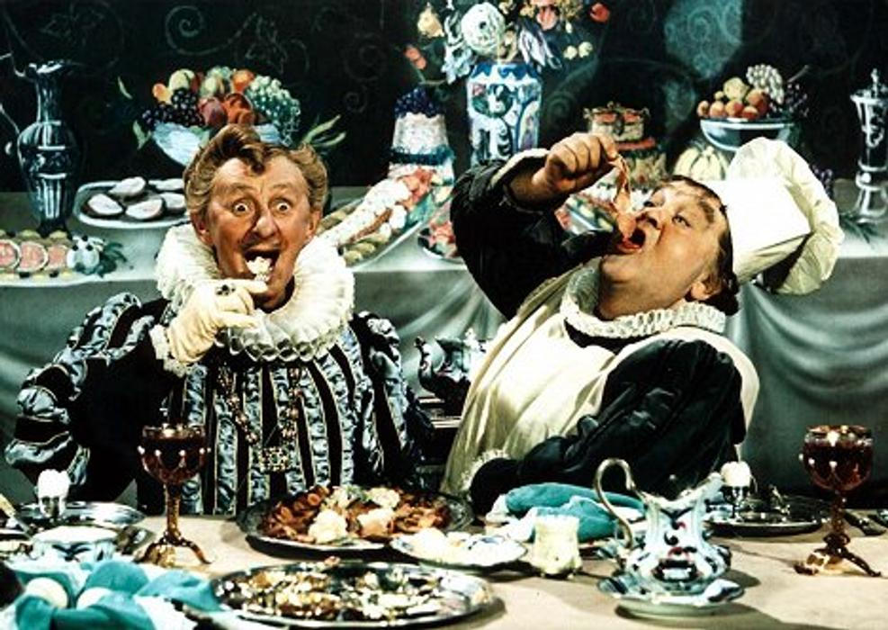 Vlasta Burian a František Černý v pohádce Byl jednou jeden král (1954)