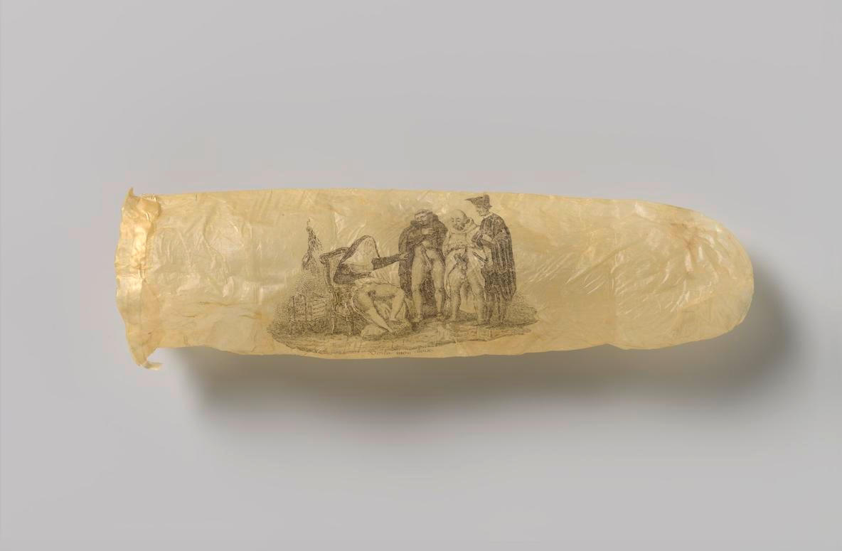 Muzeum Rijksmuseum v Amsterdamu ode dneška vystavuje 200 let starý ilustrovaný kondom.