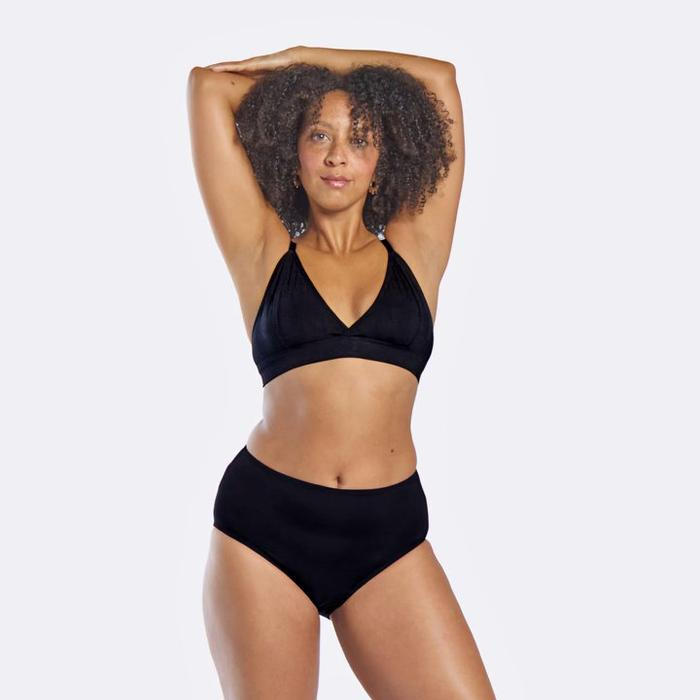 Černé menstruační plavky WUKA High Waist – spodní díl pro slabou menstruaci