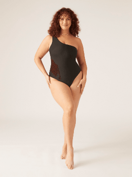 Černé menstruační plavky na jedno rameno Modibodi One-Shoulder