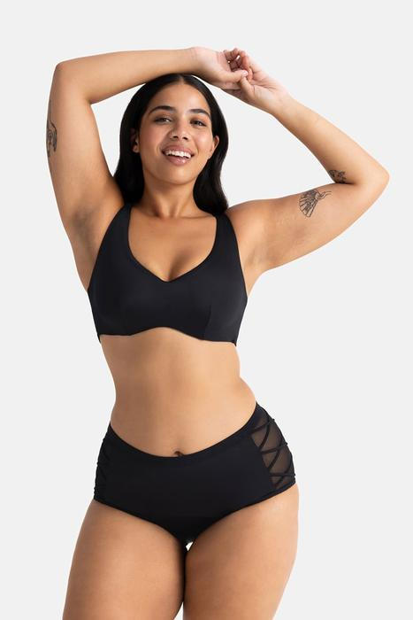 Černé menstruační plavky Dorina Aqua Santana – spodní díl pro slabou menstruaci