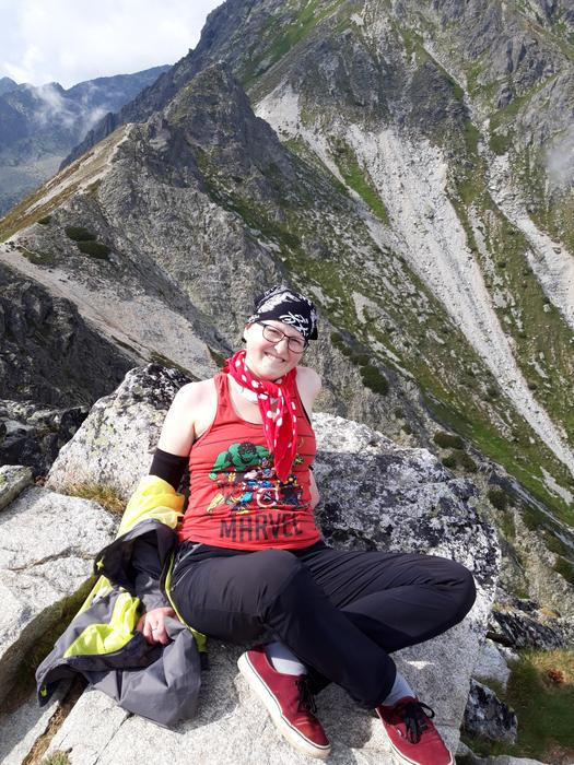 V srpnu 2020 jsme byli s manželem v Tatrách. Funěla jsem jak lokomotiva a každé tři kroky musela odpočívat, ale vylezla jsem to, jupí!
