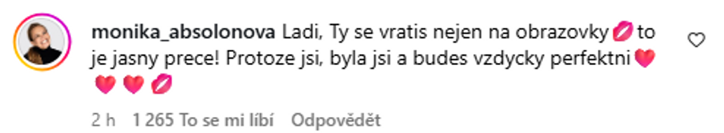 Komentář Moniky Absolonové