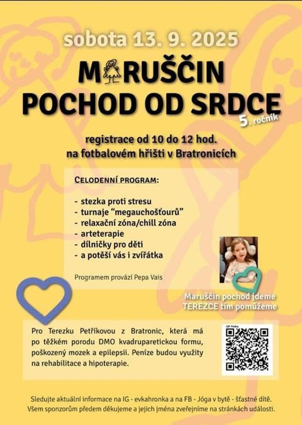 Odkaz malé bojovnice dnes udržují naživu díky charitativnímu pochodu „Maruščin pochod od srdce“, jehož výtěžek pomáhá dalším nemocným dětem. Koná se 13. září v Bratronicích – a zapojit se může každý. Odkaz malé bojovnice dnes udržují naživu díky charitativnímu pochodu „Maruščin pochod od srdce“, jehož výtěžek pomáhá dalším nemocným dětem. Koná se 13. září v Bratronicích – a zapojit se může každý.