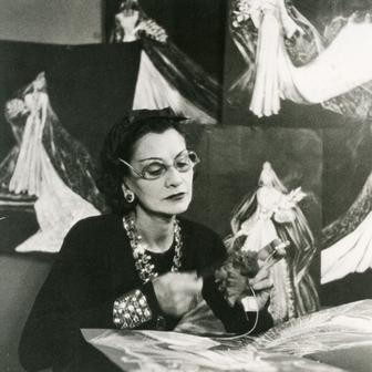 Coco Chanel, francouzská návrhářka při práci, v roce 1937