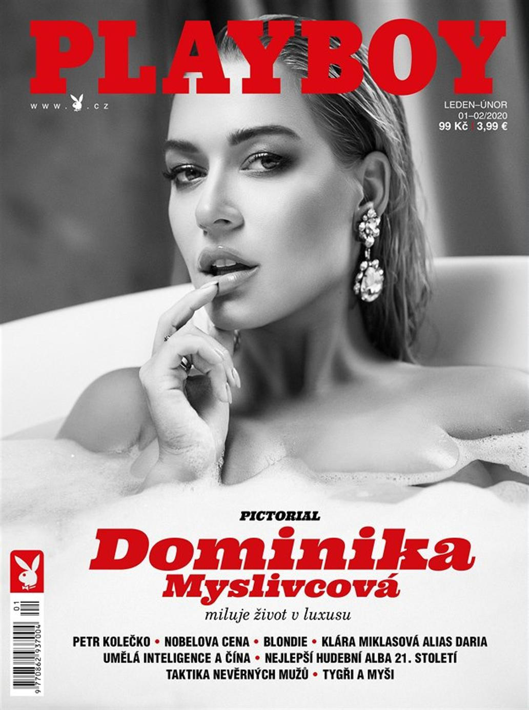 Dominika Myslivcová na titulní straně časopisu Playboy (leden-únor 2020)