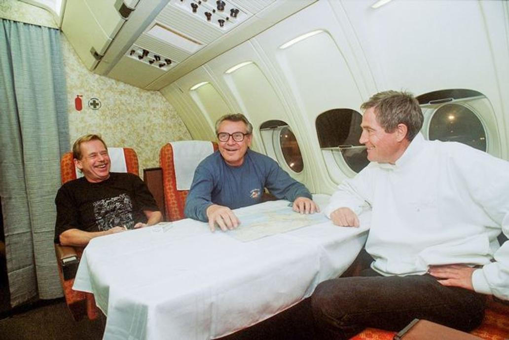 1994, s Václavem Havlem a Milošem Formanem