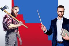 Rudí dřevorubci a modří učitelé. Které profese podporují republikány a demokraty