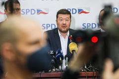 Tomio Okamura, Tisková konference SPD, poslanecká sněmovna