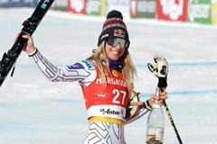 Ester Ledecká po sjezdu SP ve Svatém Antonu