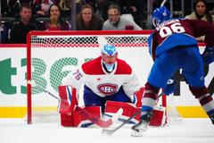 Jakub Dobeš z Montrealu proti Mikkovi Rantanenovi z Colorada v NHL