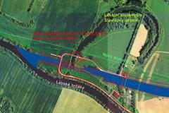 Plán plavebního kanálu na Labi u Přelouče