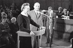 Milada Horáková před soudem v roce 1950