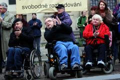 Demonstrace za podporu zákona o sociálních službách