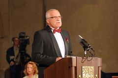 Prezident Klaus při projevu ve Vladislavském sále