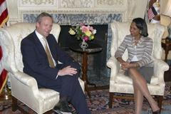 Ministr zahraničí Svoboda při jednání s Condoleezzou Riceovou