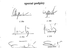 Znalecký posudek na podpisy "černých duší" v ODS