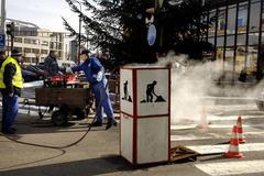 Prasklý horkovod v centru Hradce Králové