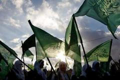 Demonstrace příznivkyň Hamasu