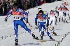 Finiš skiatlonu mužů