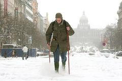 Lyžování na Václaváku v březnu 2006