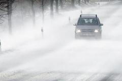 Sněhová vánice na Vysočině