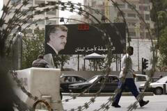 Billboard s portrétem Rafíka Harírího