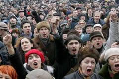 Protestní pochod v Petrohradu