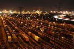 vlaky stojí v Hamburku