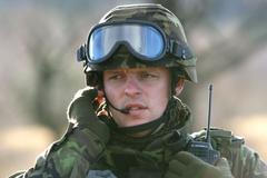 Vojenští policisté cvičili v prosinci 2006 v Jincích před odjezdem do irácké Basry