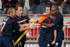 Radost hráčů Slavie