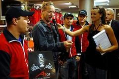 Enge, Koller, Kubelková, bratři Janišové - na křestu knihy fotografií formule A1