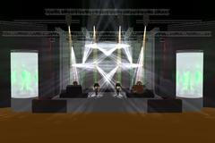 Vizualizace scény na turné Tata bojs