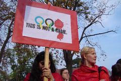 Demonstration at the Chinese embassy in Prague I