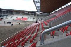 Slávistický stadion Eden je před dokončením