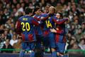Radost hráčů Barcelony v utkání se Celticem Glasgow