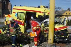 Nehoda sanitky v Opavě